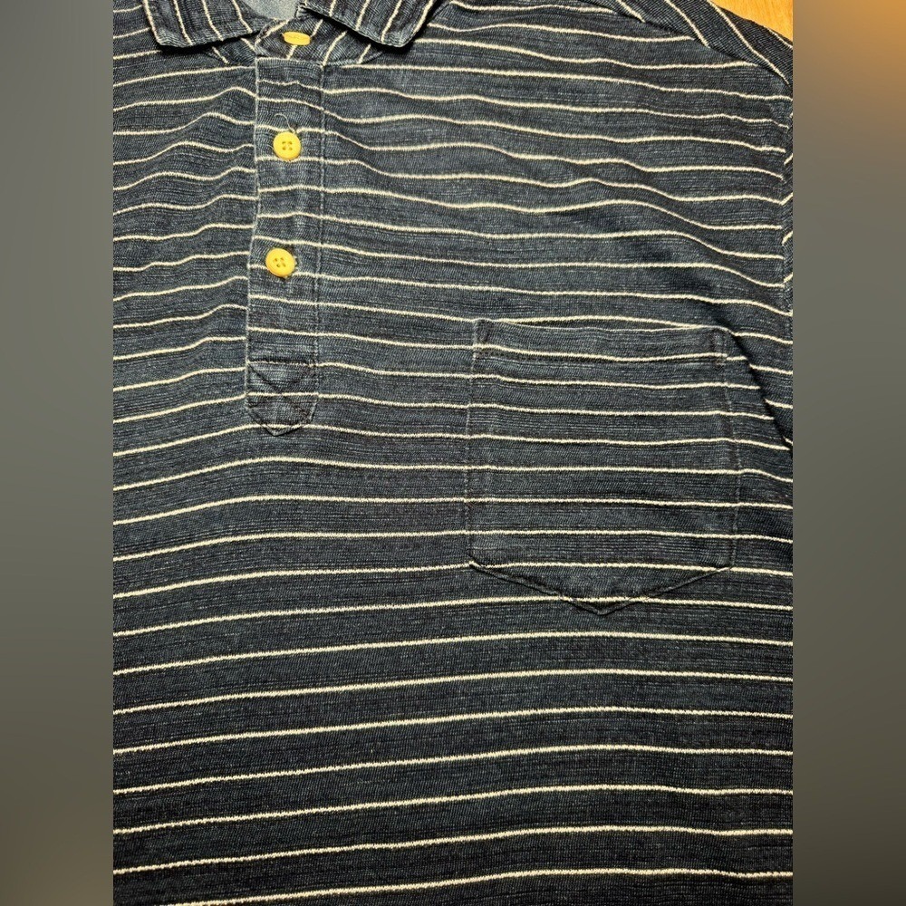 Peter Millar Mens Navy White Stripe Short Sleeve Golf Polo Shirt Size M - Picture 6 of 7
